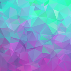 Obraz premium Polygonal square background. Colors from green blue to purple