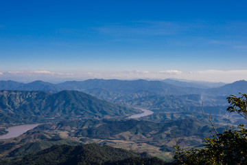 Fototapeta na wymiar View from Doi Pha Tang viewpoint ,Chiang Rai province in Thailan