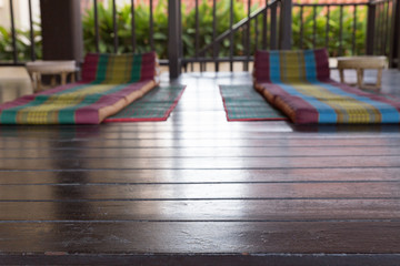 bed, pillow cushion for resting, relaxing in spa, resort