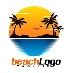 beach vector logo