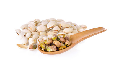Pistachio nut on white background