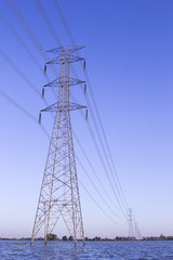 Art of the high-voltage lines.