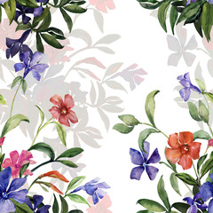 Watercolor illustration of a bouquet of colorful flowers,image seamless pattern 