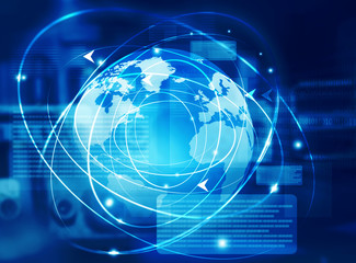 Global communication technology background.