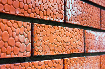 red brick wall perspective