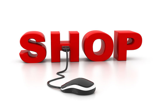 3d render of online shoping
