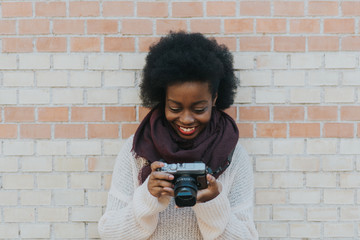 Woman holding camera