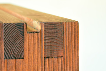 Wooden edge for decorative and building. on white colored background.