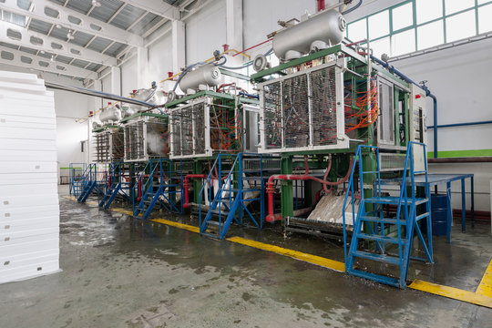 an industrial workshop for the production of styrofoam shapes for packaging