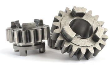 Three metal gears