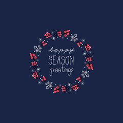 Happy new year and Holiday. Floral Set.
