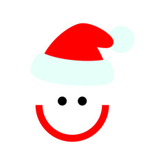 Santa Claus smile wearing red hat. Vector