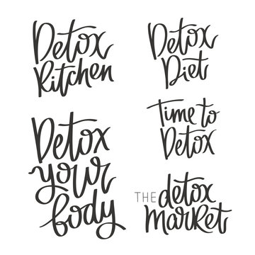 Set of calligraphy on a detox