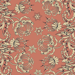 Damask Seamless Pattern. Floral vintage wallpaper