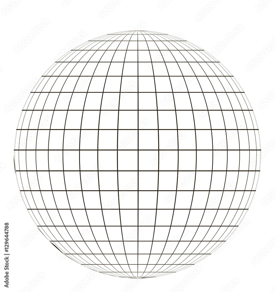 Poster globe with grid