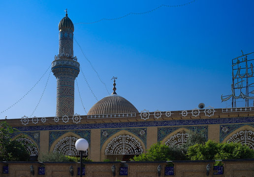 Exterior view of Abu Hanifa Mosque in Baghdad, Iraq