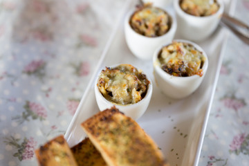 grilled clams and garlic bread