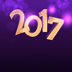 purple background with golden 2017 text effect