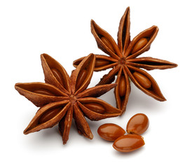 Star Anise on white background