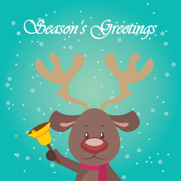 Stylized reindeer Christmas card