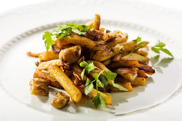 Pan Fried Potatoes Dressed with Parsley