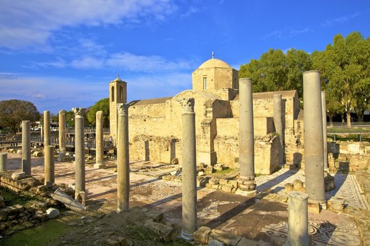 The 12th century stone Church of Agia Kyriaki, Pathos, Cyprus, Eastern Mediterranean Sea