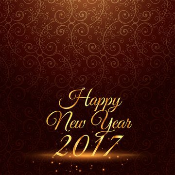 happy new year 2017 holiday greeting in vintage background