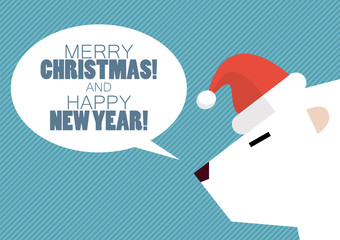 Merry christmas with white bear