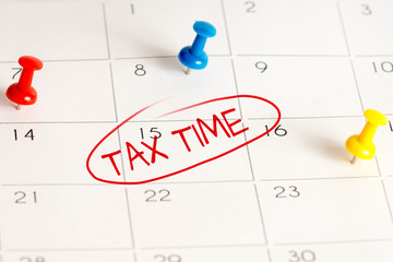 tax time, calendar, pins