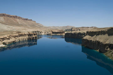 The spectacular deep blue lakes of Band-e Amir in central Afghanistan make up the country's first National Park, Afghanistan