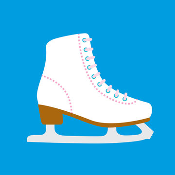 Woman figure skates. Vector illustration