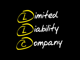 LLC - Limited Liability Company, acronym business concept
