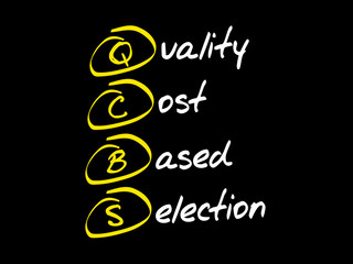 QCBS - Quality and Cost Based Selection, acronym business concept