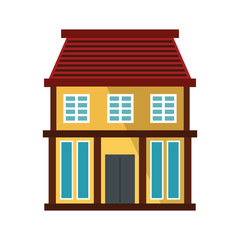 Private residential cottage house flat icon