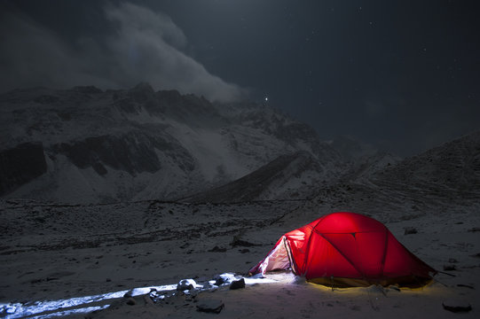 Taken on a freezing Christmas eve in the Manaslu region, Nepal, Himalayas