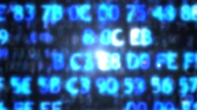 The computer code in the form of blurred. Computer code.