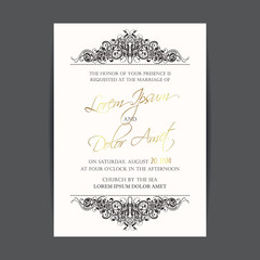 Wedding invitation or announcement card