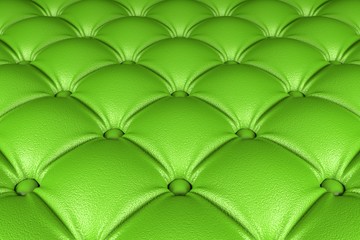 3D realistic illustration of the green quilted leather pattern perspective view