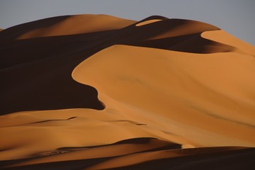 Sand dunes at sunset in the Sahara Desert, Libya