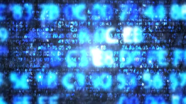 The computer code in the form of blurred. Computer code.