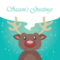 Cute reindeer with festive text in speech bubble