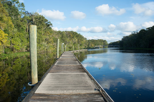 Boardwalk along Wades Creek, near St. Augustine, Florida