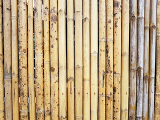 old grungy thai handcraft of bamboo fence used for texture background