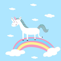 Cute card with unicorn