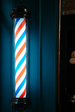 Photo of barber shop symbol lamp