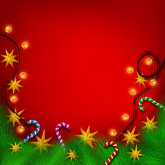 New Year and Christmas Background with Christmas elements