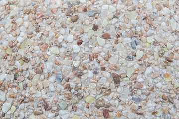 Texture of  colored pea gravel rock chips street background, Taipei, Taiwan.