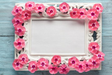 frame with framed by flowers, copyspace