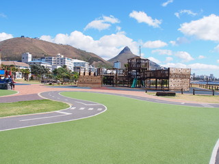 The Blue Train Park, the park is located along Beach Road in Mouille Point, City of Cape Town, South Africa. The Blue Train Park is managed and operated as a multi-use kiddies adventure park.