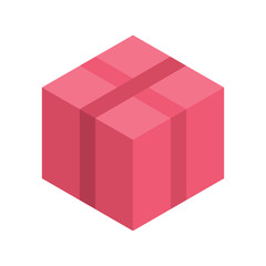 Gift box 3d isometric. Isolated cardboard boxes